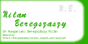 milan beregszaszy business card
